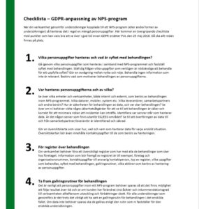 GDPR Checklista NPS